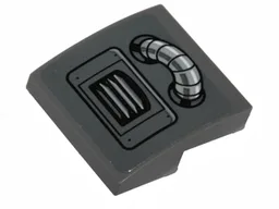 Slope, Curved 2 x 2 x 2/3 with Vent Grille and Pipe Pattern (Sticker) - Set 75138