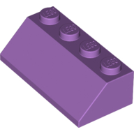 Lego Brick Sloped 45° 2 x 4 / Medium Lavender