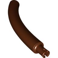 Lego Animal Body Part / Plant, Tail / Neck / Branch / Trunk, Middle Section with Pin, Square Pin Hole / Reddish Brown
