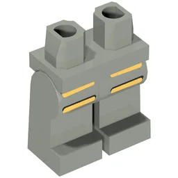 Hips and Light Gray Legs with Astrobot Gold Ribbing Print / Light Gray