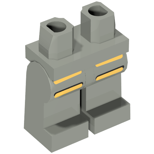 Lego Hips and Light Gray Legs with Astrobot Gold Ribbing Print