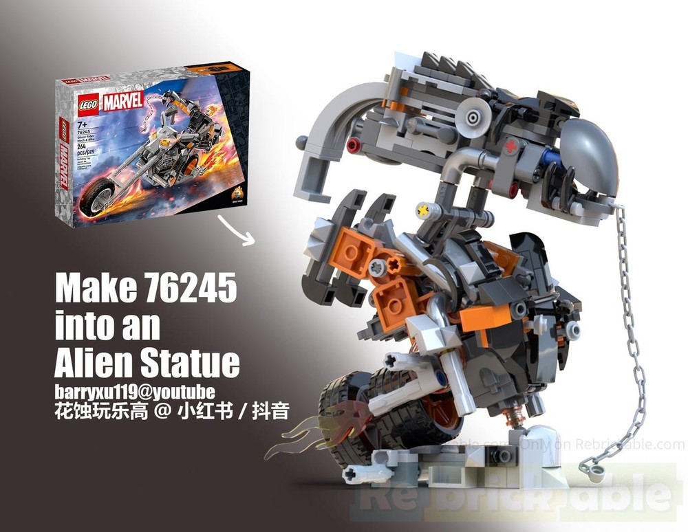 Lego Transform the Ghost Rider 76245 into an alien bust