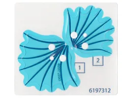 Plastic Cape and Collar with Dark Blue Lines on Trans-Light Blue Background Pattern, Sheet of 2