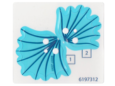 Lego Plastic Cape and Collar with Dark Blue Lines on Trans-Light Blue Background Pattern, Sheet of 2