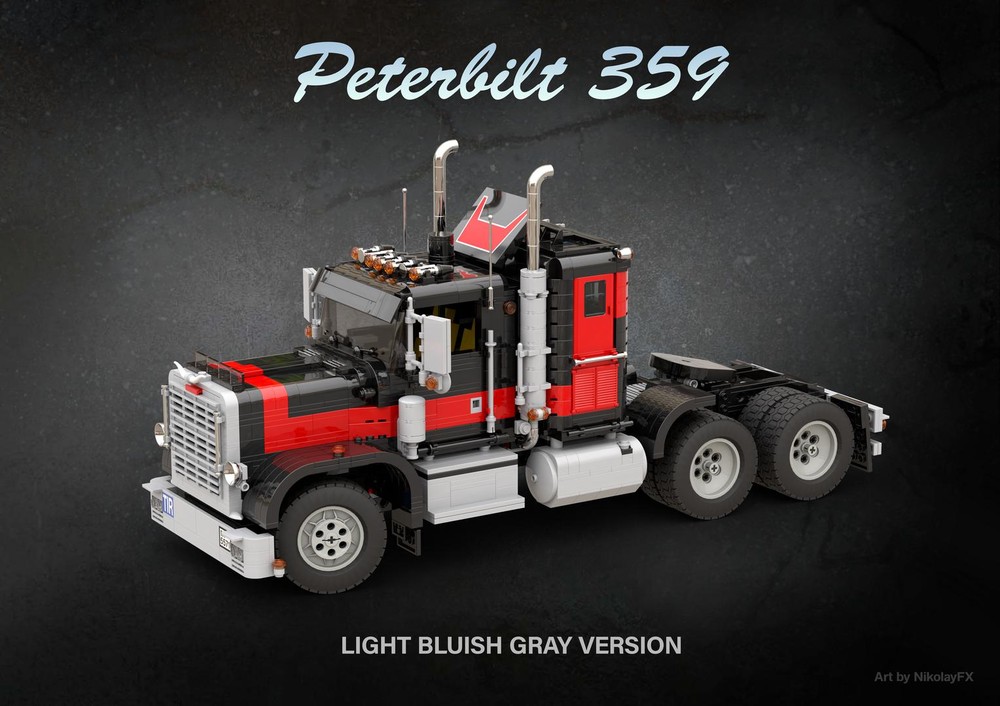 Lego Peterbilt 359 - Light Bluish Gray Version
