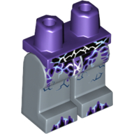 Lego Hips and Sand Blue Legs with Black and Dark Purple Rocks and White and Blue Lightning (Harpy) Print / Dark Purple