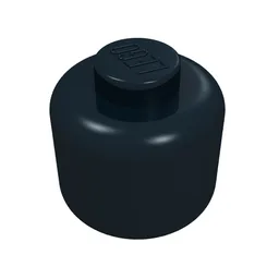 Minifig Head [Plain] [Solid Stud] / Black