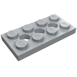 Technic Plate 2 x 4 [3 Holes] / Light Bluish Gray