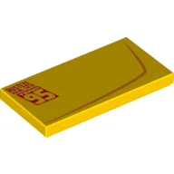 Tile 2 x 4 with Red Line and 95 Print Left / Yellow
