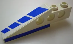 Technic Slope 6 x 1 x 1 2/3 with Blue Stripes and Blue on Bottom Pattern Left (Stickers) - Set 8824