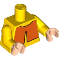 Torso, Orange Overshirt Print, Yellow Arms, Light Nougat Hands / Yellow