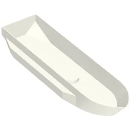 Boat Hull 51 x 12 x 6 with Side Bulges / White