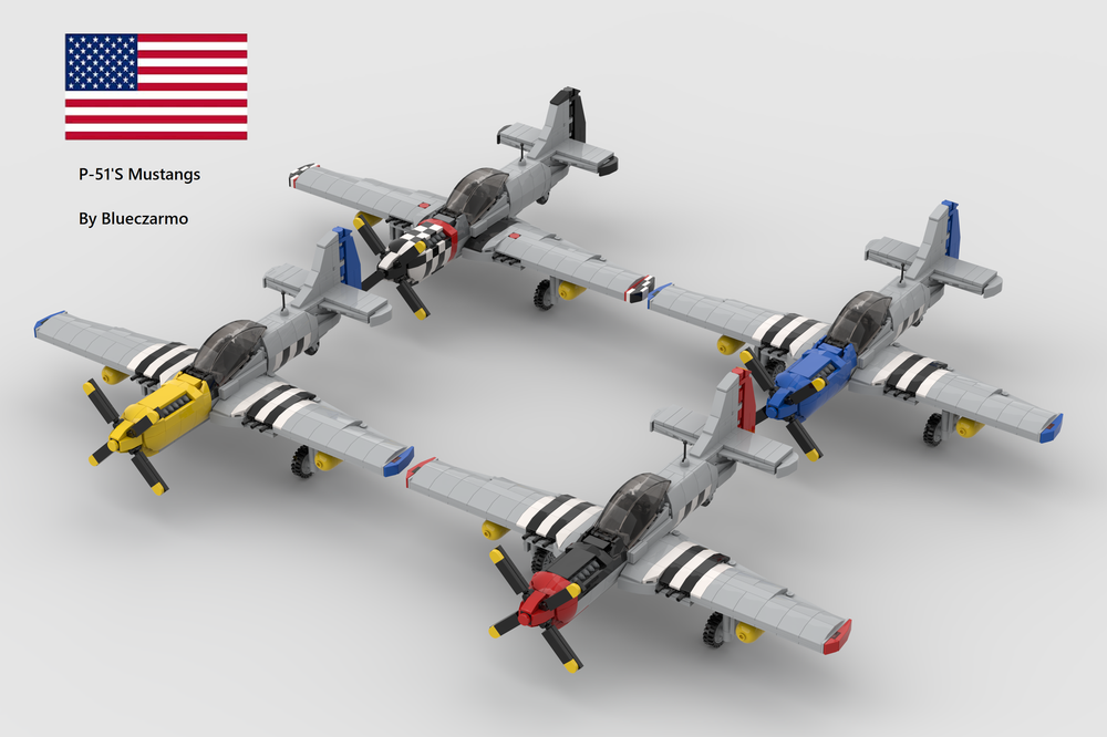 Lego P-51 Mustang - WW2 American Fighter Plane - 4 instruction pack