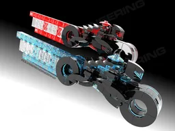 E765 tron-inspired light cycle with rider, red and blue, $5 off this weekend