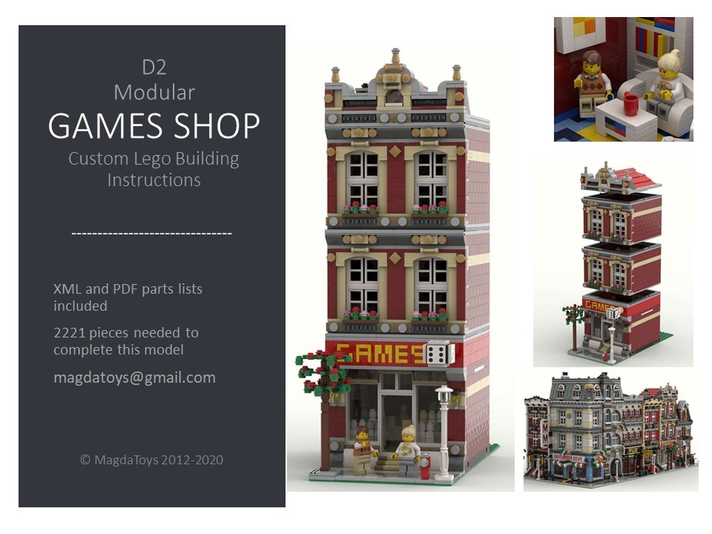 Lego Modular Games Shop D2 dark red