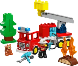 Fire Truck with Hose and Firefighter