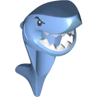 Mask Shark Head with Tail and Fin with Eyes and White Teeth Print / Medium Blue