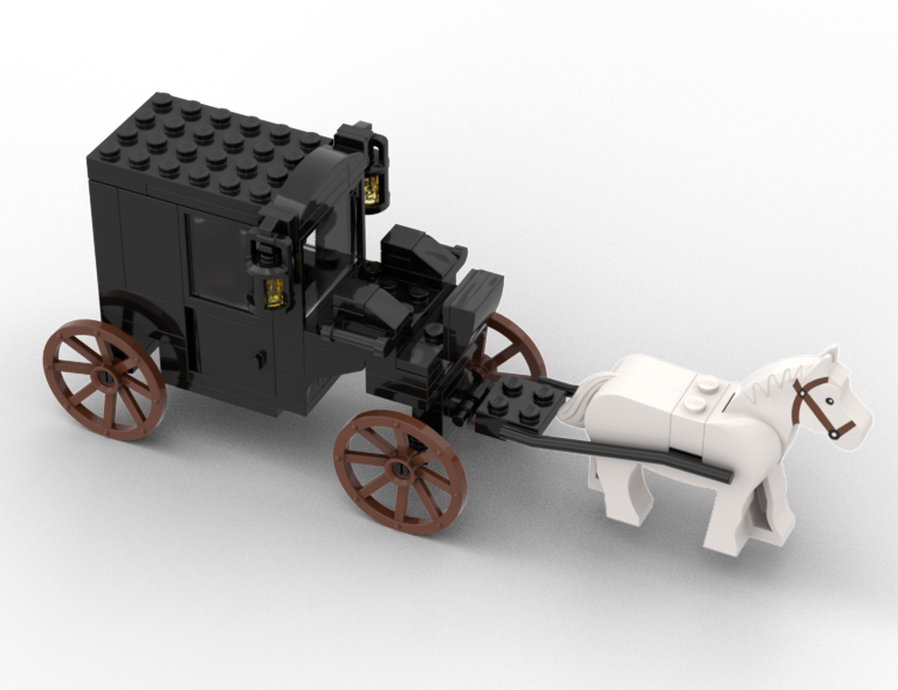 Lego Brougham horse-drawn carriage