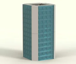 Brick Vase Octagon Satin