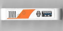 Technic, Liftarm Thick 1 x 5 with Vents, Controls and Orange Curved Stripe Pattern Model Right Side (Sticker) - Set 7646