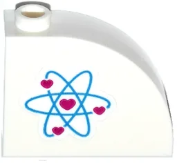 Slope, Curved 3 x 1 x 2 with Hollow Stud with Heart Electron Orbitals Pattern Model Right Side (Sticker) - Set 41116