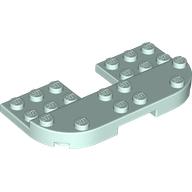 Lego Plate Round Corners Double 4 x 8 with 2 x 2 Cutout and 2 x 8 Raised Studs, Reduces Nubs / Light Aqua