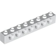 Lego Technic Brick 1 x 8 [7 Pin Holes] / White
