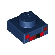 Plate 1 x 1 with Red, Purple Pixels (Minecraft) / Dark Blue