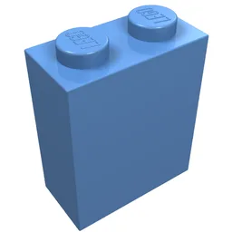 Brick 1 x 2 x 2 with Inside Axle Holder / Medium Blue