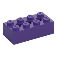 Lego Brick Special 2 x 4 with 3 Axle Holes / Dark Purple