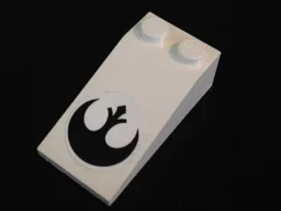 Slope 18 4 x 2 with Black SW Rebel Alliance Symbol Pattern (Sticker) - Set 7754
