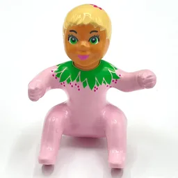 Belville Figure Baby, Light Yellow Hair, Pink Clothes and Green Collar Print / [No Color/Any Color]