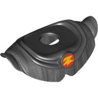 Lego Minifig Neckwear Armour Breastplate / Pauldron with Yellow Zurg Symbol in Red Circle Print / Black