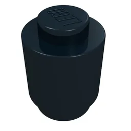 Brick Round 1 x 1 Solid Stud / Black