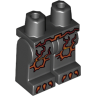 Lego Hips and Black Legs with Orange and Yellow Cracks (Moltor) / Black