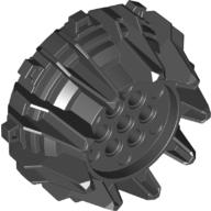 Lego Wheel Hard Plastic with Small Cleats and Flanges / Black