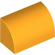 Brick Curved 1 x 2 x 1 No Studs / Bright Light Orange