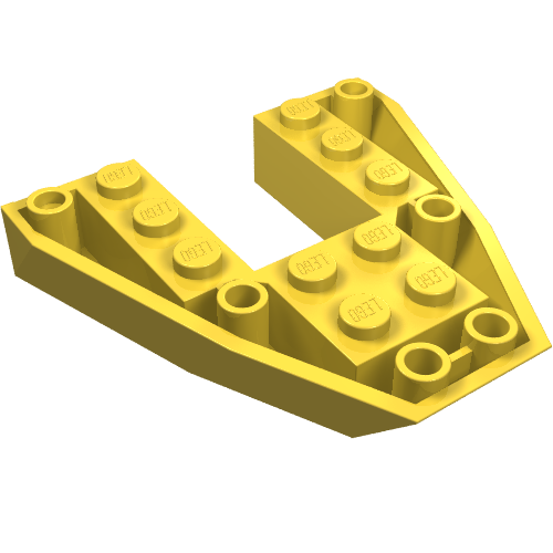 Lego Brick Wedged, Sloped Inverted 6 x 6 x 1 Boat Bow / Yellow