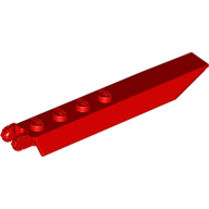 Lego Hinge Plate 1 x 8 Locking with Angled Side Extensions, Squared Plate Underside, 7 Teeth / Red