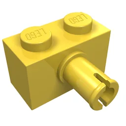 Brick Special 1 x 2 with Pin / Yellow