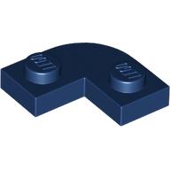 Lego Plate Round Corner 2 x 2 with 1 x 1 Cutout / Dark Blue