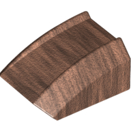Lego Brick Curved 2 x 2 with Lip, No Studs / Copper