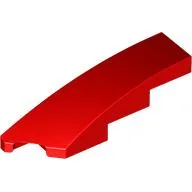 Brick Wedged, Curved 1 x 4 with Stud Notch Left / Red