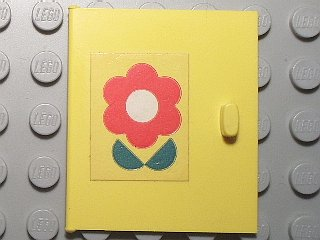 Lego Homemaker Cupboard Door 4 x 4 with Red Flower and Green Leaves Pattern, Door Handle Right (Sticker) - Set 263-1