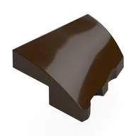 Brick Wedged, Curved 2 x 2 with Stud Notch Left / Dark Brown