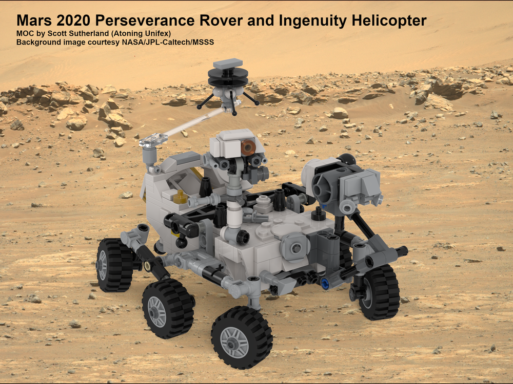Lego Mars2020 Perseverance Rover and Ingenuity Helicopter