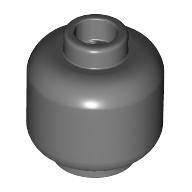 Lego Minifig Head [Plain] [Vented Stud - 2 Holes] / Dark Bluish Gray