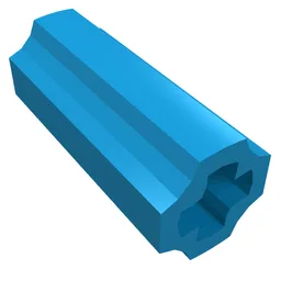 Technic Axle Connector Smooth [with x Hole + Orientation] / Dark Azure