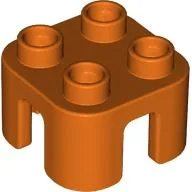 Duplo Chair with no Back / Stool / Reddish Orange