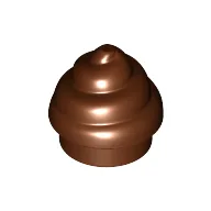 Plate Round 1 x 1 Swirled Top / Poo / Reddish Brown